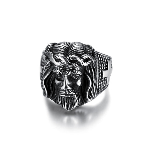 Impressive Diamond Cut Jesus Head with Accents Mens Heavy Ring (JL# R11684)  - Jewelry Liquidation